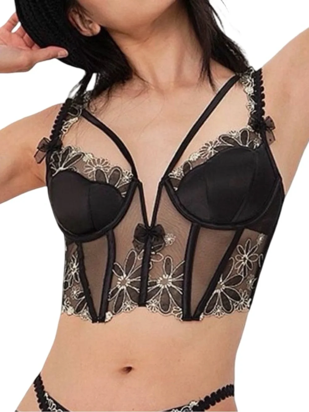 For Love & Lemons x Victoria’s Secret Daisy Lashes Bustier - Size 38C
